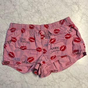 ❤️ PINK Victoria’s Secret Cotton Sleep Shorts Lipstick
